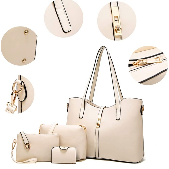 4pcs set tote Leather Handbag - Picture 3 of 6